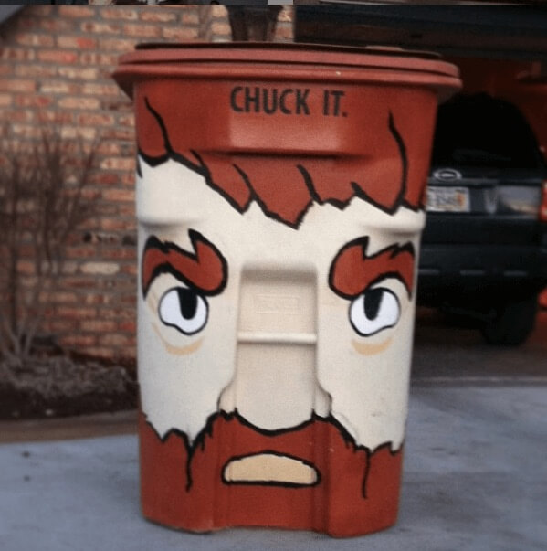 Chuck Norris as a trash can for the music department at Grand Island Senior High, 2013