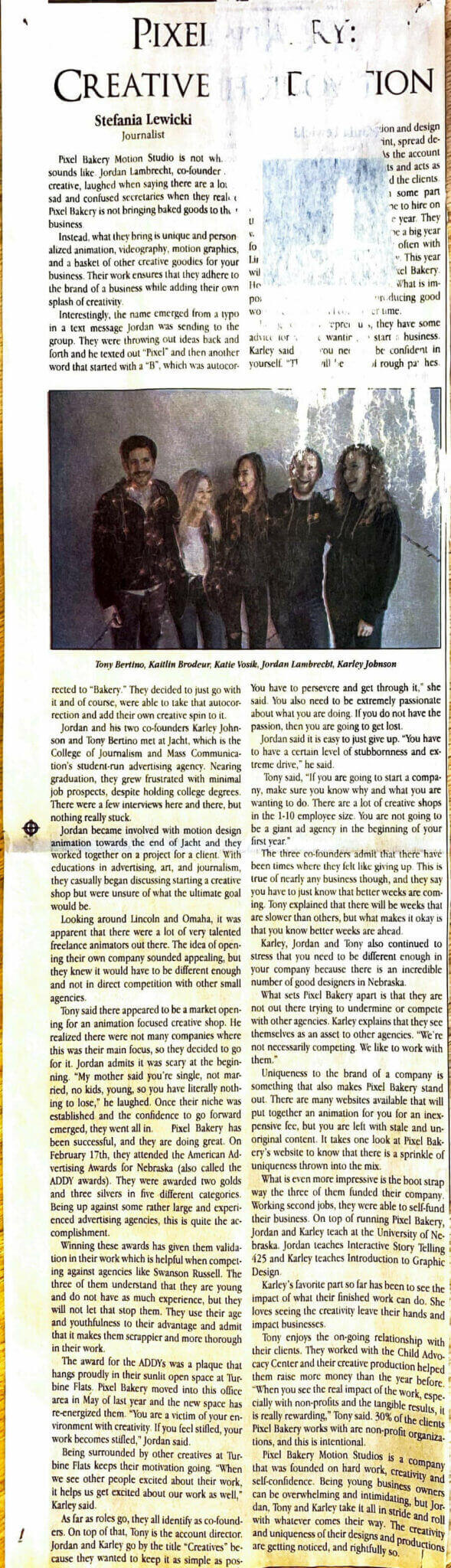 This is a scan of a newspaper article clipping. The article has disappeared off of the web and the original publication, LNK News, is now defunct.