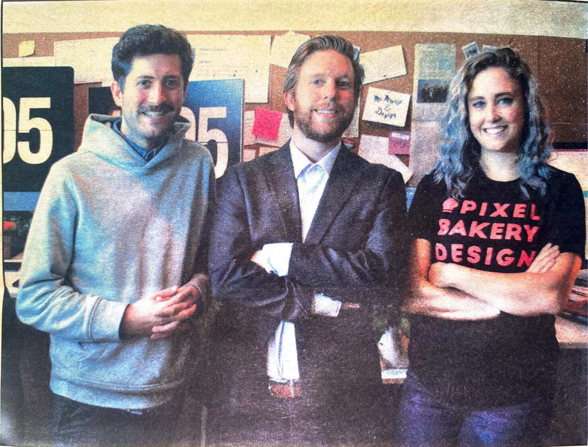 The Pixel Bakery co-founders. From left, Managing Partner Tony Bertino, Jordan Lambrecht, and Karley Johnson