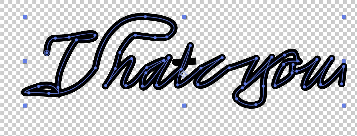 Using the pen tool, trace a path around the text