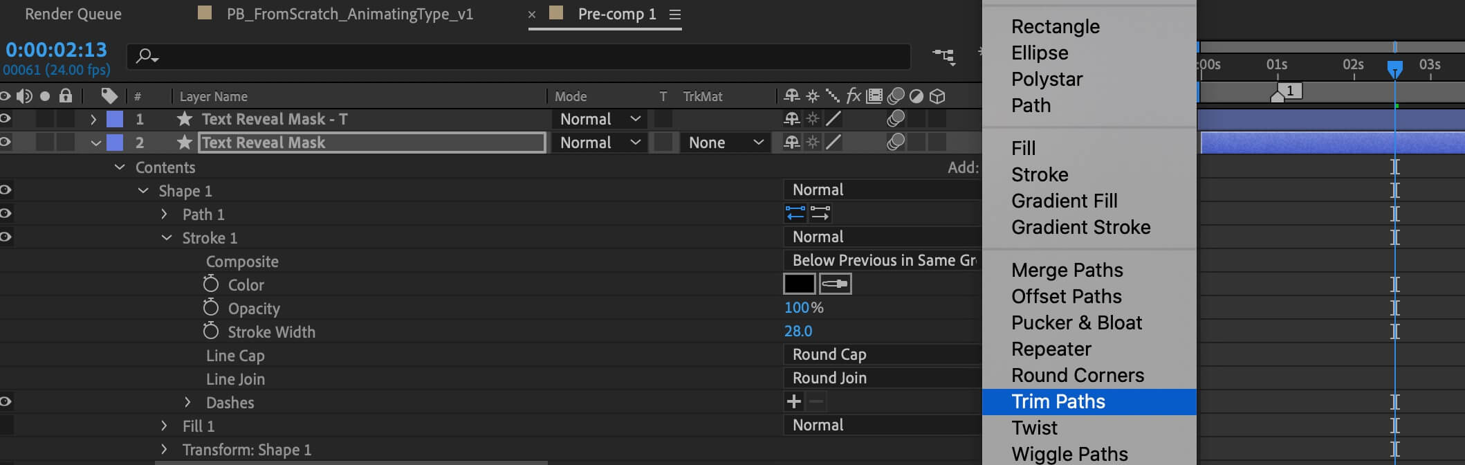 Add a Trim Path to your shape layer in After Effects