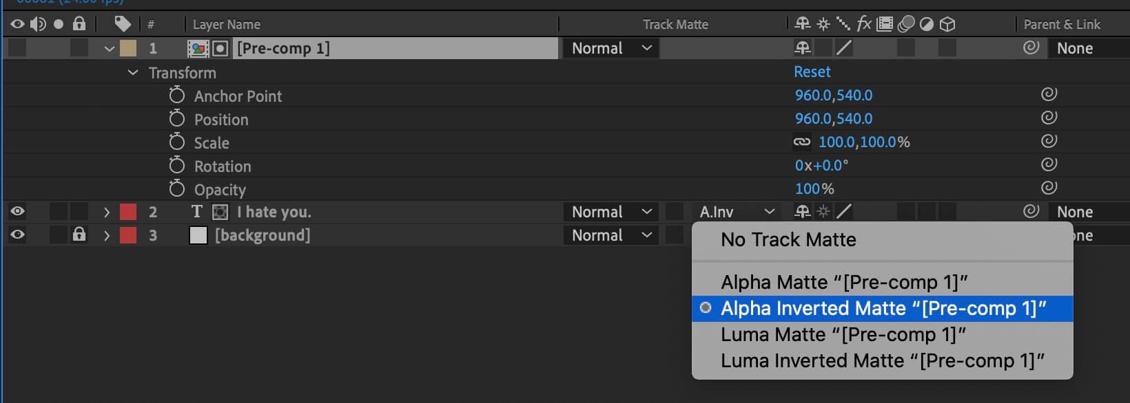 Applying Track Mattes in After Effects